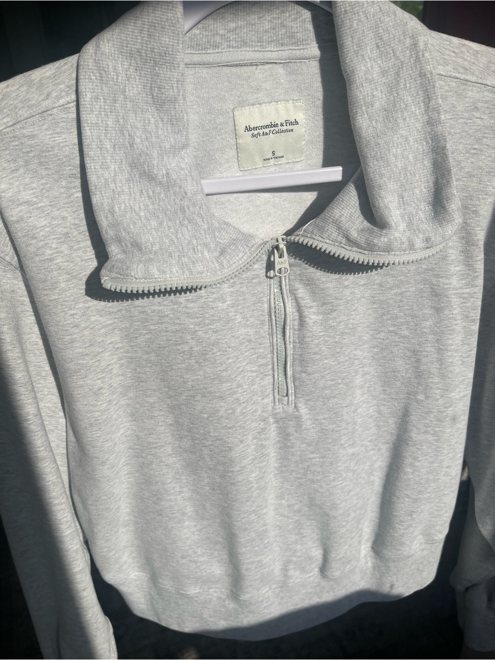 Abercrombie & Fitch Light Gray Half-Zip Pullover